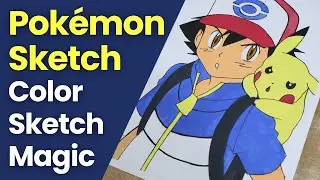 Amazing Pok&eacute;mon Sketch ✏️ | Ash with Pikachu Shoulder Art l Indian Talent Show