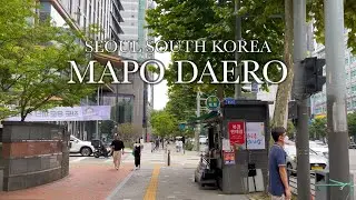 Mapo Daero, Seoul South Korea Walk 4K HDR 60fps Walking