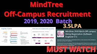 MindTree Off-Campus  Drive Drive 2020/2019 Batch || Selection Process || 3.5 LPA || Apply Fast