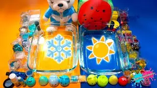 Mezclando Invierno VS Verano en Slime transparente - Supermanualidades