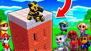 CONSTRUYE PARA SOBREVIVIR A PERSONAJES DE PAW PATROL .EXE EN MINECRAFT 😱