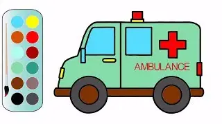 How to Draw an Ambulance in easy steps | Ambulance Coloring Pages | MHP Learning School