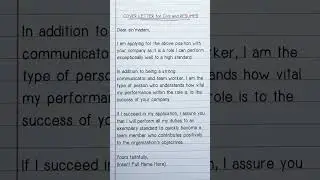 COVER LETTER for CVs and RESUMES #shorts