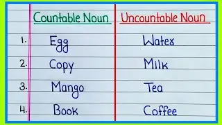 20 Examples of Countable and Uncountable Noun | 20 Examples | Countable and Uncountable Noun