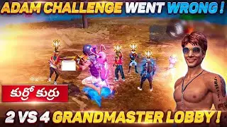 ONLY ADAM(NO CHARACTER) 2VS4 GRANDMASTER CHALLENGE CAN WE MAKE BOOYAH😱