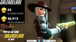 Gale Ashe and Soldier 76 VS Hacker! 55 elims! [ Overwatch Season 27 Top 500 ]