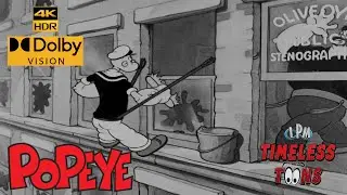 POPEYE THE SAILOR MAN: The Paneless Window Washer (1937)  [4K HDR Dolby Vision Remastered]