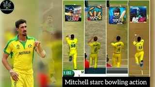 Mitchel starc bowling action | Rc22 vs wcc2 vs wcc3 vs rc20 | pk gaming world | #realcricket #wcc