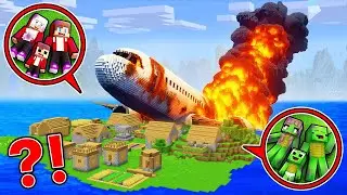 Mikey Family & JJ Family Survive The AIRPLANE CRASH ON THE ISLAND in Minecraft (Maizen)