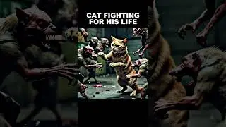 cat fighting for his life #aiart #cat #aiartanimation