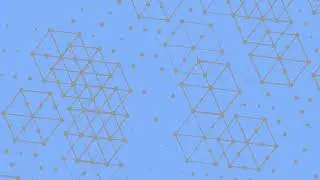 Abstract Geometric Background with Hexagonal Patterns and Dots on Blue