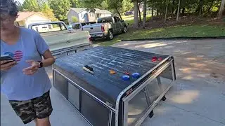 Rattle Can Painting our Camper Shell to match the paint on my 1984 Chevy C10 truck 