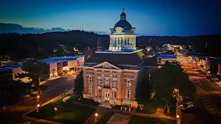 Historic Downtown Pulaski, Tennessee (Drone, Aerial, DJI Air3S)