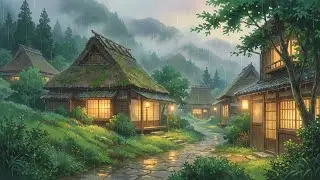 Relaxing Rain in a Cozy Japanese Village | Ghibli-Style Japanese ASMR 🌧️🍵