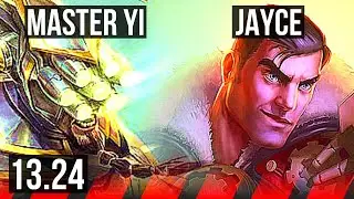 YI vs JAYCE (TOP) | 11 solo kills, 1200+ games, Dominating, Rank 11 Yi | KR Master | 13.24