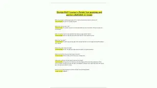 Florida DMV Learners Permit Test Questions and Answers  Pass Guaranteed A Verified19
