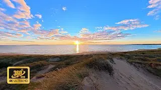Beautiful Sunset with Soothing Ocean Waves | 360&deg; Video 4K
