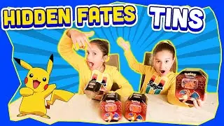 Pokemon Hidden Fates Tin Opening!! (we opened 4 tins)