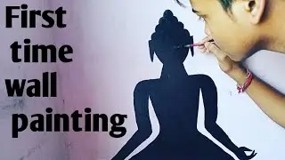 Simple buddha wall painting //First time//