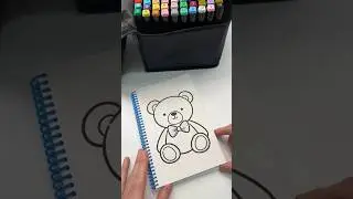 Let&rsquo;s color a page from our Teddy Bear coloring book 🧸 #artshorts #coloringbook #teddybear