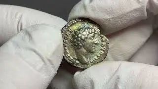 Roman Empire Marcus Aurelius 161-180  Denarius  Rome 146AD  RIC 431  EF+ RAINBOW