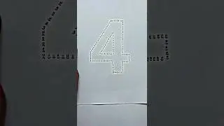 Checkered path drawing with number 4️⃣ 😖🥴😫 #drawingnumbers #trending #shorts