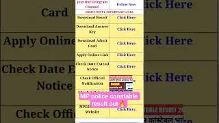 MP Police Constable Result Out 📢#shortvideo #result