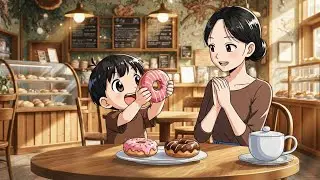 A Little Boy and His Mother at the Morning Market | Ghibli-Style Anime #ghiblistyle #anime
