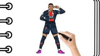 Como Dibujar a Kylian Mbappe Paso a Paso | Mapi Art TV