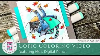 Copic Markers - Valerie in Autumn Digital Stamp by Mo&rsquo;s Digital Pencil.