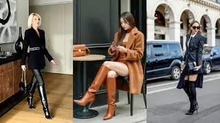 Eye catching and Lavishing collection of leather long high heel boots for women and ladies 