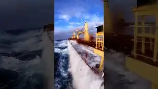 Huge GENERAL CARGO SHIP  is rolling on Big   waves. It is not easy become a sailor #huge #waves