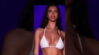 Hot Model in Bikini Struts on the Catwalk #shorts #swimwear #models