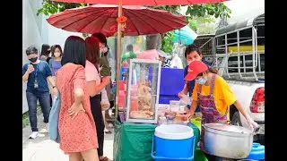 [4K] 2020 Thai street food on lunchtime 