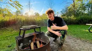 Thanksgiving FALL Camping In Heavy Overnight Rain (Thanksgiving Dinner)