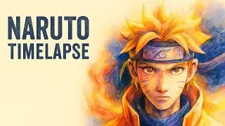 Realistic Naruto Drawing LIVE | Pencil Colors + Watercolor Mix | Epic Anime Art part 3