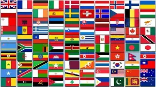 100 Countries with Map and Flag II with Google Earth Views