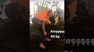 very strong turkish gym girl squat lift and carry 71 kg - 80 kg - 85 kg and 95 kg of 4 guys
