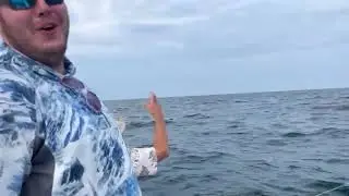 Preston brings in a Sail Fish fishing with Captain Mark Noble