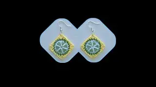 Crochet🍋Lemon Square Earrings #钩针编织  @HelensCrafts