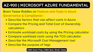 AZ-900 | Azure Fundamental | Feature and Tools in Azure Governance & Compliance | Exams Dump |Part-4
