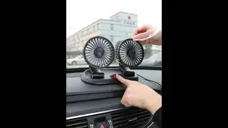 Dual-Head USB Powered Car Fan - 360&deg; Rotatable, Adjustable Wind Speed Mini Fan for Vehicles