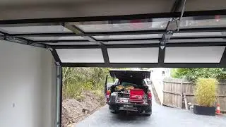 Custom garage door with frostsd panels