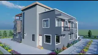 6 Bedroom Modern House Design (10m x 16m) 2 Bedrooms.