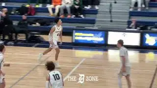 Saline 2024 G Harrison Rogers (20 p, 6 3&rsquo;s) full game highlights vs. Ann Arbor Huron