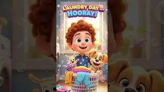 Learn Laundry Fun 🧦🎵| Kids Song About Cleaning & Sorting Clothes #shorts #preschoolmusic #kidssong