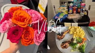 VLOG: Run errands with me! Grocery haul and a BBQ chicken & Mac & Cheese recipe!!
