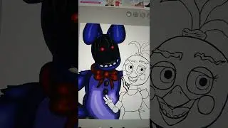 withered bonnie and toy chica #80smusic #digitalart
