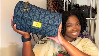 Karl Lagerfeld Agyness Quilted Denim Shoulder Bag + Mini Rant | NaturallyNesh