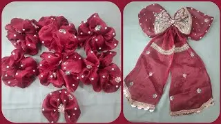 How to make bow pin and scrunchies at home 🎀